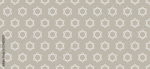 Seamless pattern with line convex Israeli star vector illustration