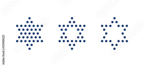 Jewish stars of David from dots set vector illustration