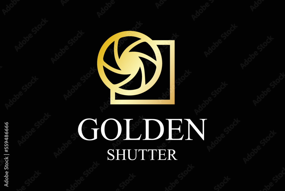 Elegant Luxury Golden Lens Aperture Camera Photography Studio Logo Design Vector Elegant Luxury Golden Lens Aperture Camera Photography Studio Logo Design Vector