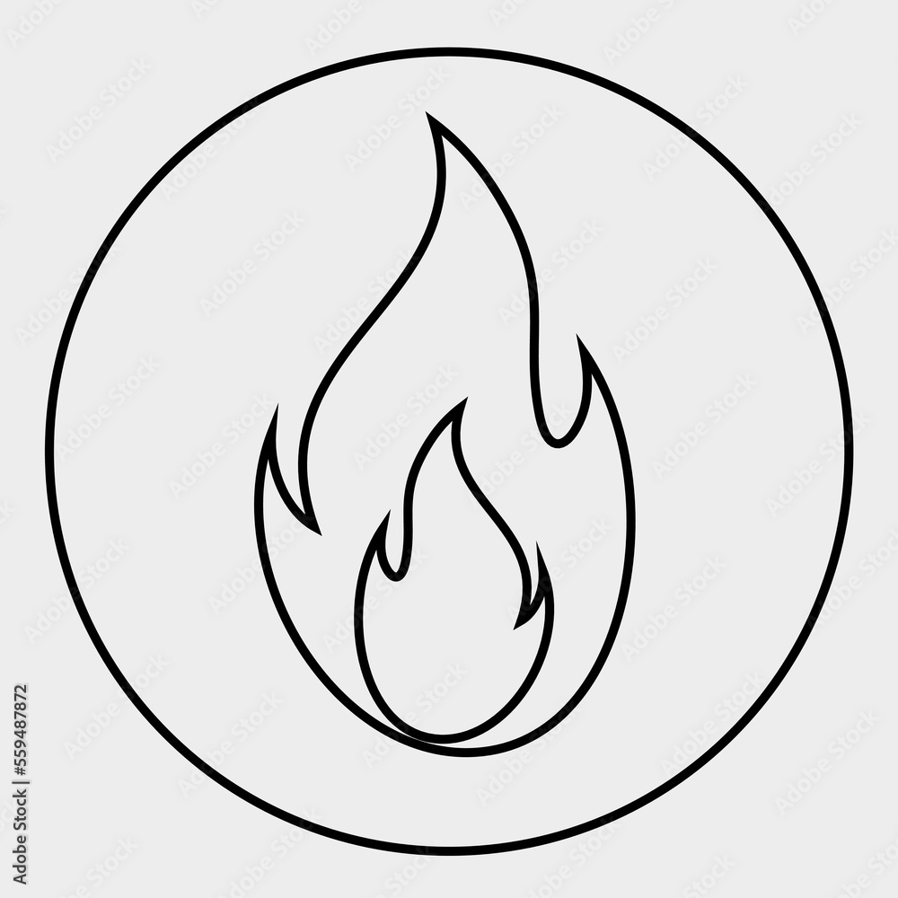 Fire icon or logo isolated sign symbol vector illustration. A high-quality black style fire vector icon with a circle Fire icon or logo isolated sign symbol vector illustration. A high-quality black style fire vector icon with a circle