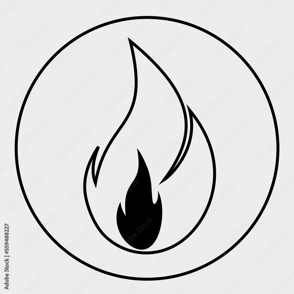 Fire icon or logo isolated sign symbol vector illustration. A high-quality black style fire vector icon with a circle Fire icon or logo isolated sign symbol vector illustration. A high-quality black style fire vector icon with a circle