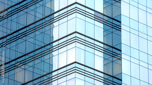 glass facade of a large modern building