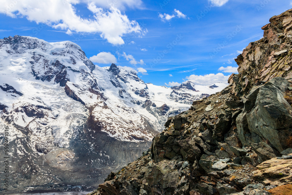 View of the Pennine Alps from Gornergrat close to Zermatt, Switzerland