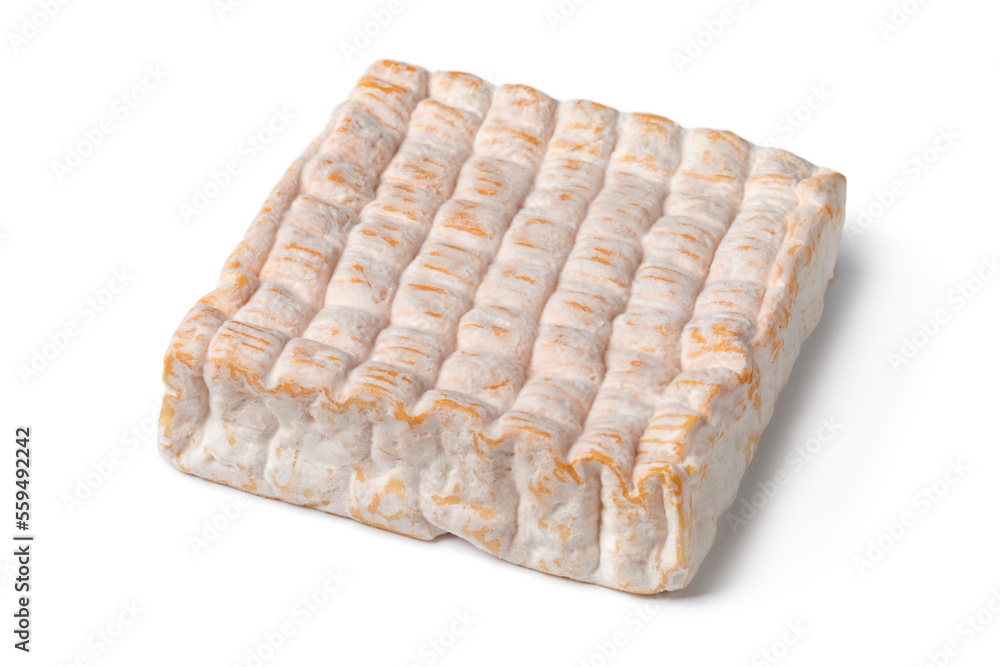 French whole single Vieux Pane cheese isolated on white background close up French whole single Vieux Pane cheese isolated on white background close up