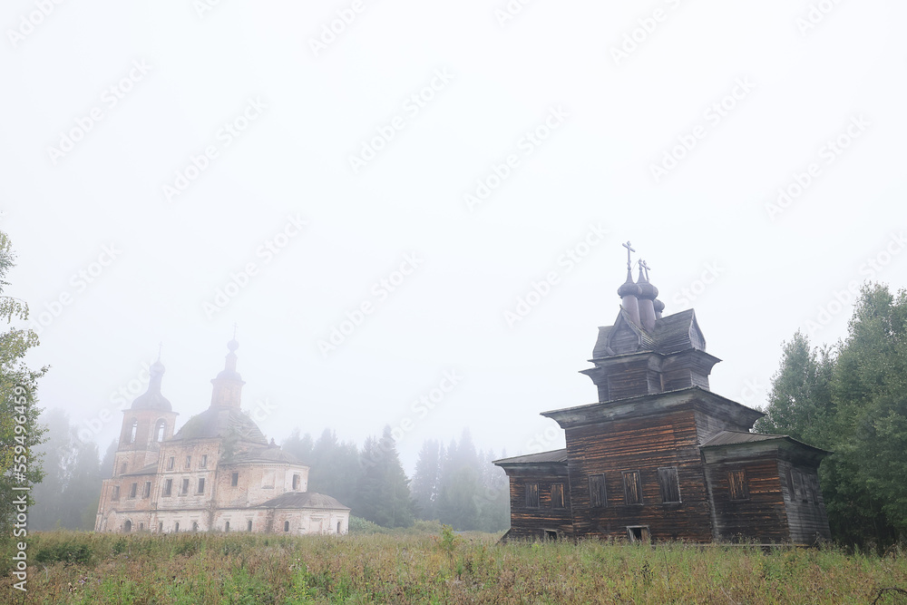 Fototapeta premium wooden church russian north architecture religion orthodoxy