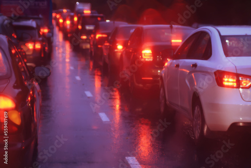 night blurry traffic jam background © kichigin19