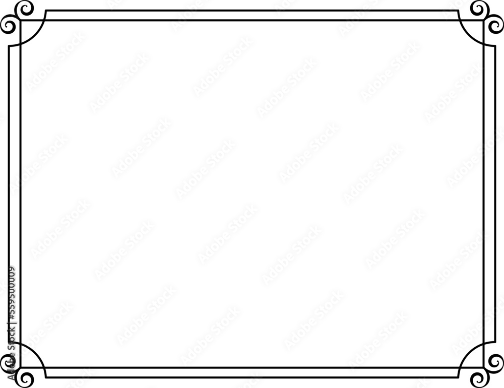 エレガントなフレーム　横位置　ブラック