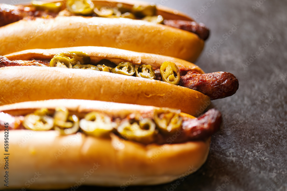 rustic american spicy chili hotdog
