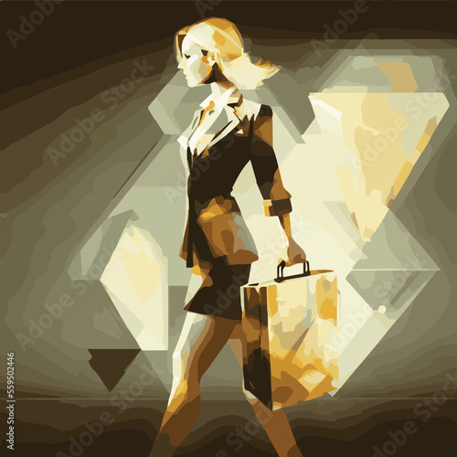 Successful and confident business woman carrying a briefcase