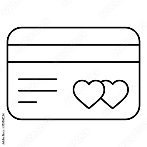 Card Isolated Silhouette Solid Line Icon with card, atm-card, heart, love-and-romance, money Infographic Simple Vector Illustration