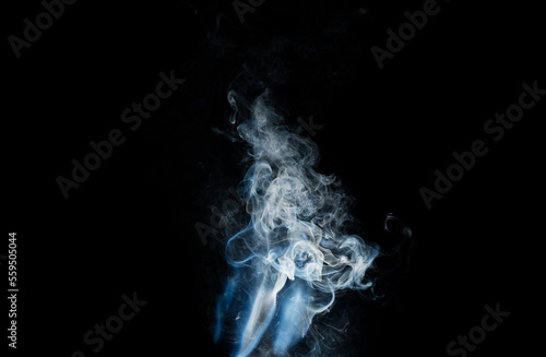 White fog or smoke collection on black background © WIROT