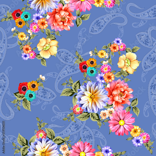 New Beautiful Digital Print Seamless Pattern Allover Design For Textile Design Printing