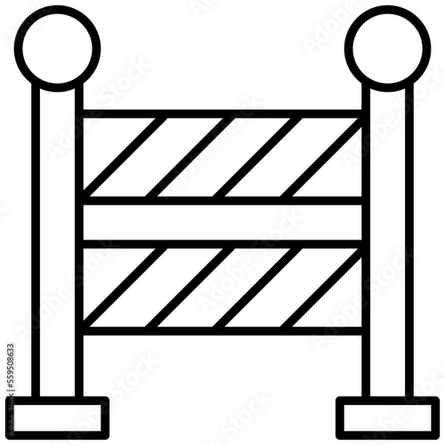 Barrier Isolated Silhouette Solid Line Icon with barrier, border, construction, crime, danger Infographic Simple Vector Illustration