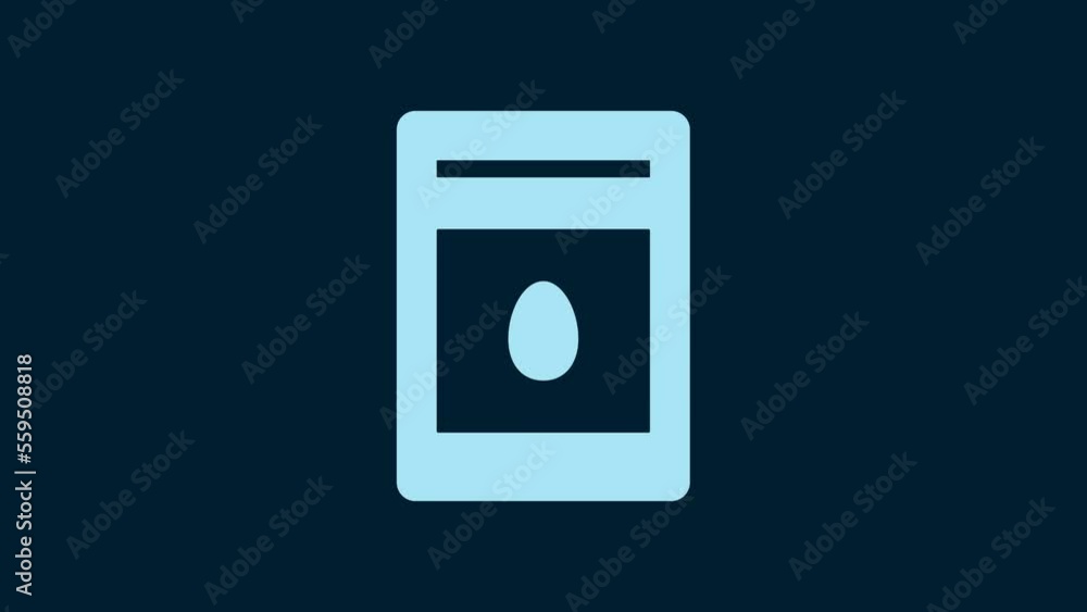 White Pack full of seeds of a specific plant icon isolated on blue background. 4K Video motion graphic animation White Pack full of seeds of a specific plant icon isolated on blue background. 4K Video motion graphic animation