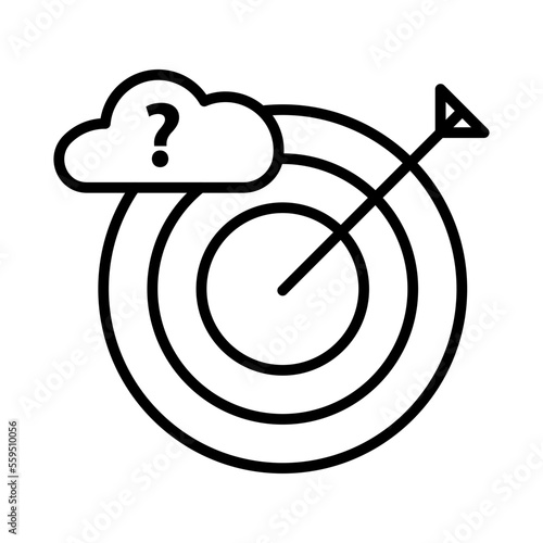 Aim Isolated Silhouette Solid Line Icon with aim, arrow, atack, cloud, computing, target Infographic Simple Vector Illustration
