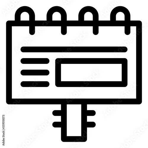 Billboard Isolated Silhouette Solid Line Icon with billboard, advertisement, advertising, board, sign Infographic Simple Vector Illustration