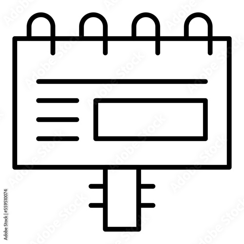 Billboard Isolated Silhouette Solid Line Icon with billboard, advertisement, advertising, board, sign Infographic Simple Vector Illustration
