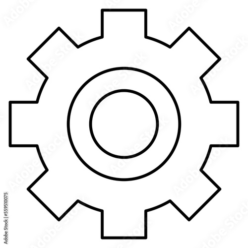 Setting Isolated Silhouette Solid Line Icon with setting, cog, gear, settings, setup Infographic Simple Vector Illustration