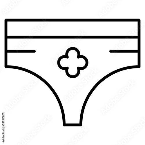 Panty Isolated Silhouette Solid Line Icon with panty, bikini, clothing, swimwear, underwear Infographic Simple Vector Illustration