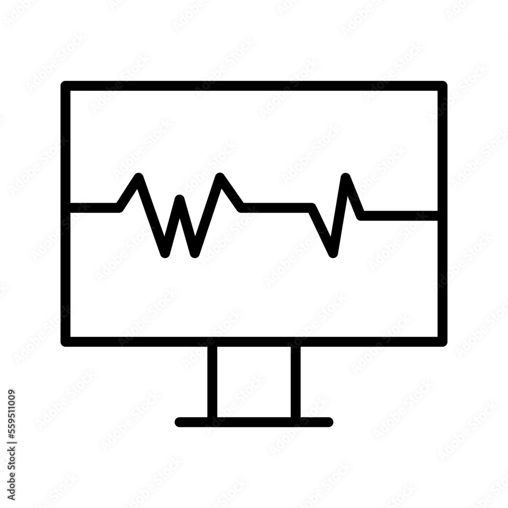 Heartbeat Isolated Silhouette Solid Line Icon with heartbeat, beat, computer, health, monitoring Infographic Simple Vector Illustration