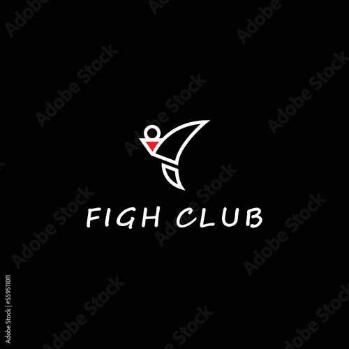 Figh club logo icon design template flat vector