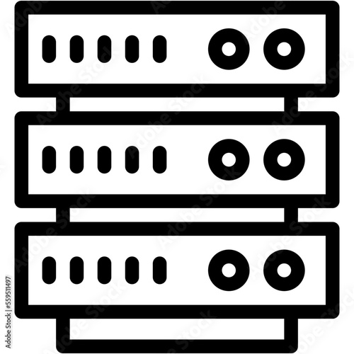 Database Isolated Silhouette Solid Line Icon with database, connection, network, servers, storage Infographic Simple Vector Illustration