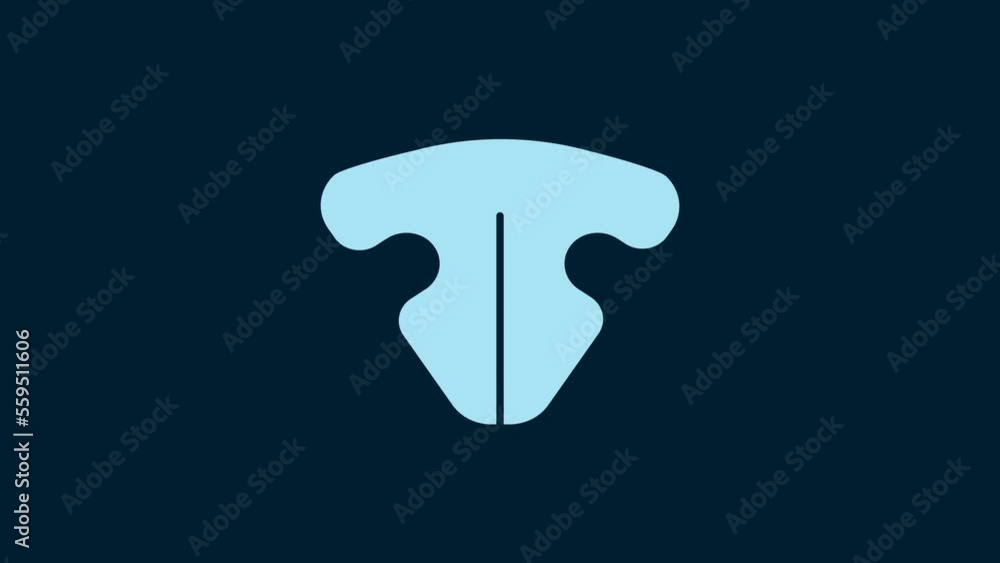 White Cat nose icon isolated on blue background. 4K Video motion graphic animation White Cat nose icon isolated on blue background. 4K Video motion graphic animation