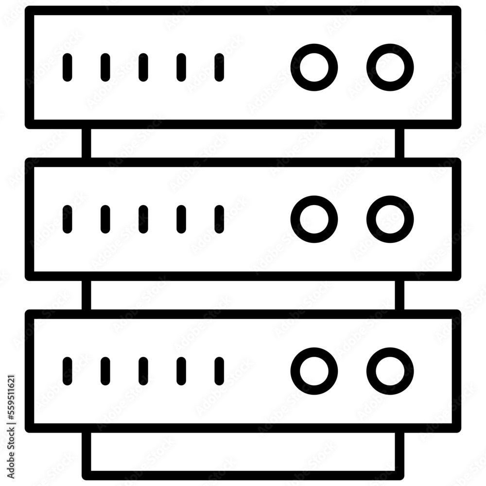 Database Isolated Silhouette Solid Line Icon with database, connection, network, servers, storage Infographic Simple Vector Illustration