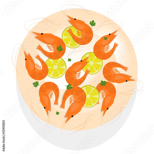 shrimps with lemon