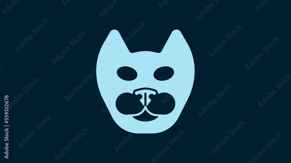 White Cat icon isolated on blue background. 4K Video motion graphic animation White Cat icon isolated on blue background. 4K Video motion graphic animation
