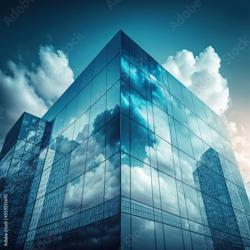 modern office building in the sky, Generative AI