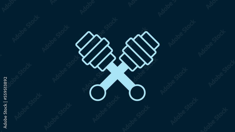 White Honey dipper stick icon isolated on blue background. Honey ladle. 4K Video motion graphic animation White Honey dipper stick icon isolated on blue background. Honey ladle. 4K Video motion graphic animation