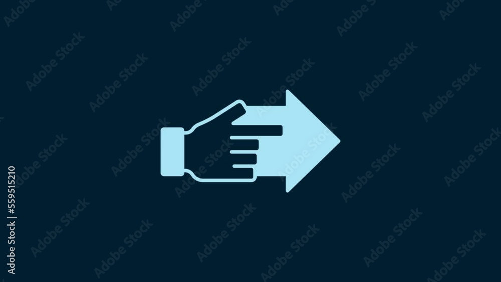 White Hand with pointing finger with arrow icon isolated on blue background. Business vision and target. Concept business finance, character, leader. 4K Video motion graphic animation White Hand with pointing finger with arrow icon isolated on blue background. Business vision and target. Concept business finance, character, leader. 4K Video motion graphic animation