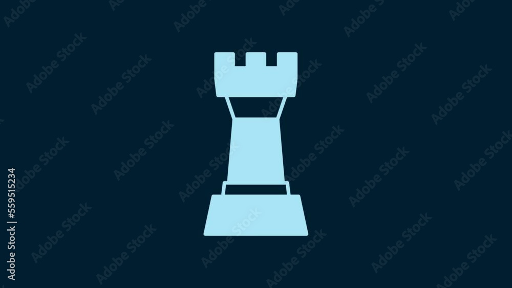 White Chess icon isolated on blue background. Business strategy. Game, management, finance. 4K Video motion graphic animation White Chess icon isolated on blue background. Business strategy. Game, management, finance. 4K Video motion graphic animation
