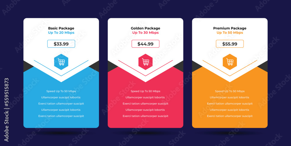 Pricing table design template for websites, Pricing table design, Hosting table banner