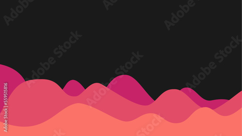 8K Warm Color Wave On Black Background Vector