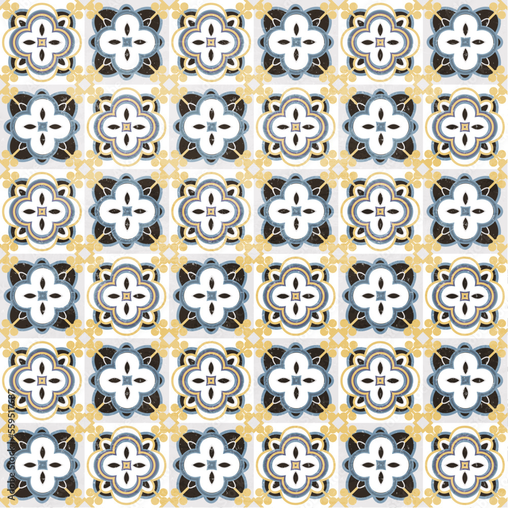 Ethnic pattern for the design of the floor, kitchen, tiles, textiles, wallpaper, packaging. Ethnic motif, Scandinavian tiles, design. simple geometric pattern Ethnic pattern for the design of the floor, kitchen, tiles, textiles, wallpaper, packaging. Ethnic motif, Scandinavian tiles, design. simple geometric pattern