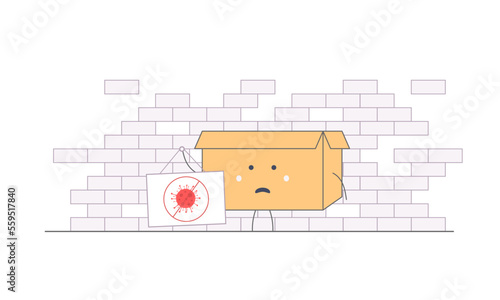 Box with tablet. Protests in China against the lockdown. Zero coronavirus concept