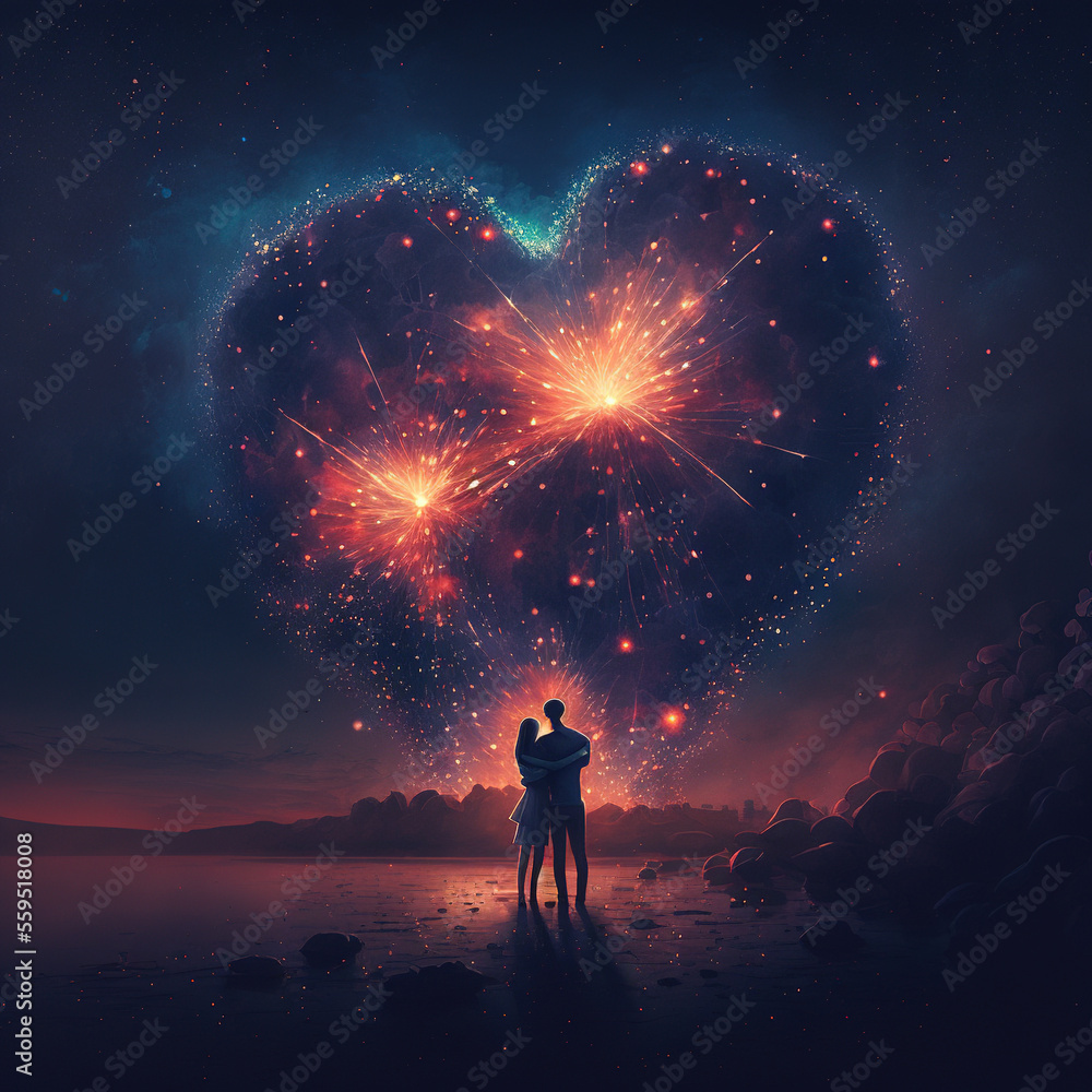 lovers watching the fireworks show, generative AI lovers watching the fireworks show, generative AI