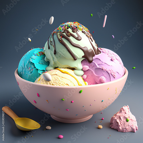 delicious ice cream in a cup. Generative AI