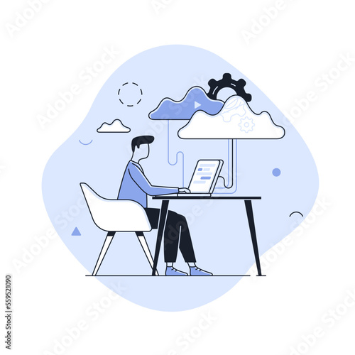 Thin Line Vector Technology Concept