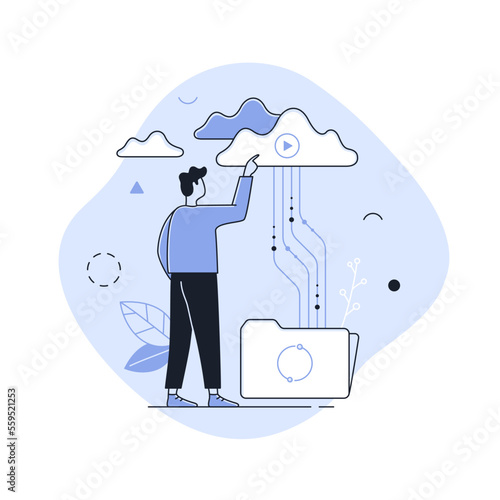 Thin Line Vector Technology Concept