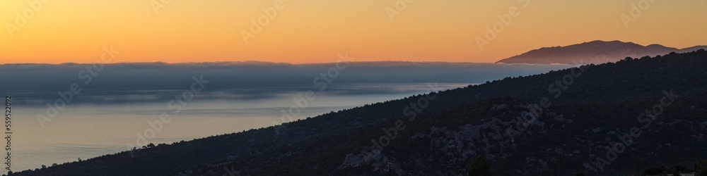 beautiful sunrise morning at sardinia coast