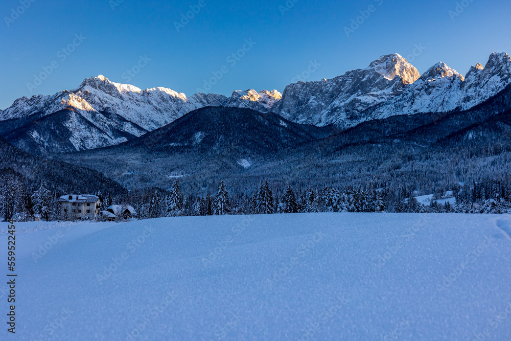 Cold evening in the heart of Julian Alps