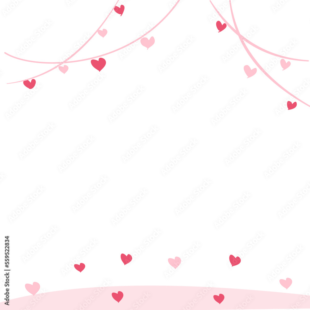 The valentine card template of lovely and heart concept of red and pink heart for banner, poster, celebration cards
