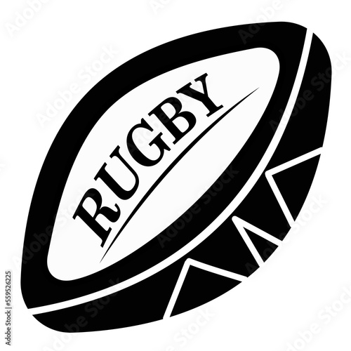 Classic rugby ball element simple line style