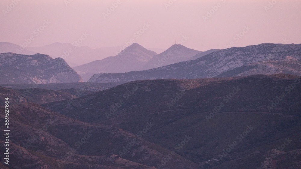 sunrise in sardinia mountains ascending punta la marmora