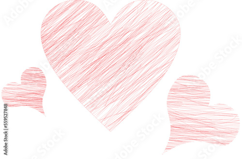 Drawn doodle style hearts for valentine s day