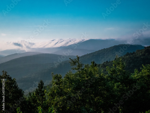 mountains in the morning