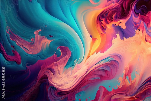 Colorful swirl watercolor texture abstract background generative AI